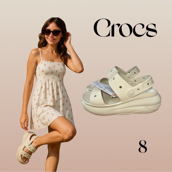 CROCS Shoes - CROCS MEGA CRUSH PLATFORM SANDALS BONE size 5 men 7 womens new with tags!